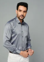 Grey Colour Full Sleeve Men Formal Shirt - Image 2