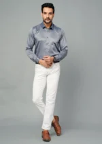 Grey Colour Full Sleeve Men Formal Shirt - Image 7