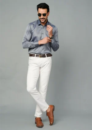 Grey Colour Full Sleeve Men Formal Shirt (4)