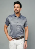 Grey Colour Half Sleeve Men Party Wear (1)
