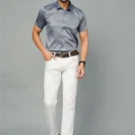 Grey Colour Half Sleeve Men Party Wear