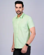 Light Green Colour Half Sleeve Men Formal Shirt
