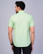 Light Green Colour Half Sleeve Men Formal Shirt - Image 3