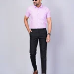 Light Purple Colour Half Sleeve Men Formal Shirt
