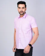 Light Purple Colour Half Sleeve Men Formal Shirt