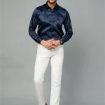 Navy Blue Colour Full Sleeve Men Formal Shirt (2)