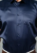Navy Blue Colour Half Sleeve Men Party Wear - Image 2