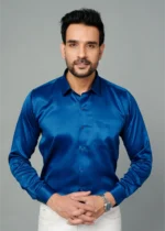 Royal Blue Colour Full Sleeve Men Formal Shirt - Image 5