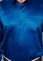 Royal Blue Colour Full Sleeve Men Formal Shirt - Image 2
