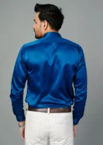 Royal Blue Colour Full Sleeve Men Formal Shirt - Image 3