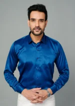 Royal Blue Colour Full Sleeve Men Formal Shirt - Image 5