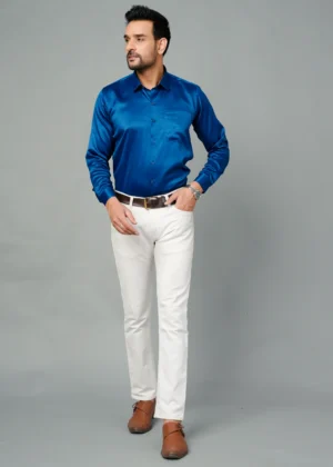 Royal Blue Colour Half Sleeve Men Formal Shirt