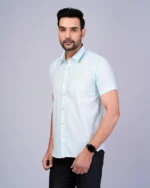 SKY Blue Colour Half Sleeve Men Formal Shirt - Image 4