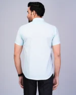 SKY Blue Colour Half Sleeve Men Formal Shirt - Image 3