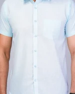 SKY Blue Colour Half Sleeve Men Formal Shirt - Image 2